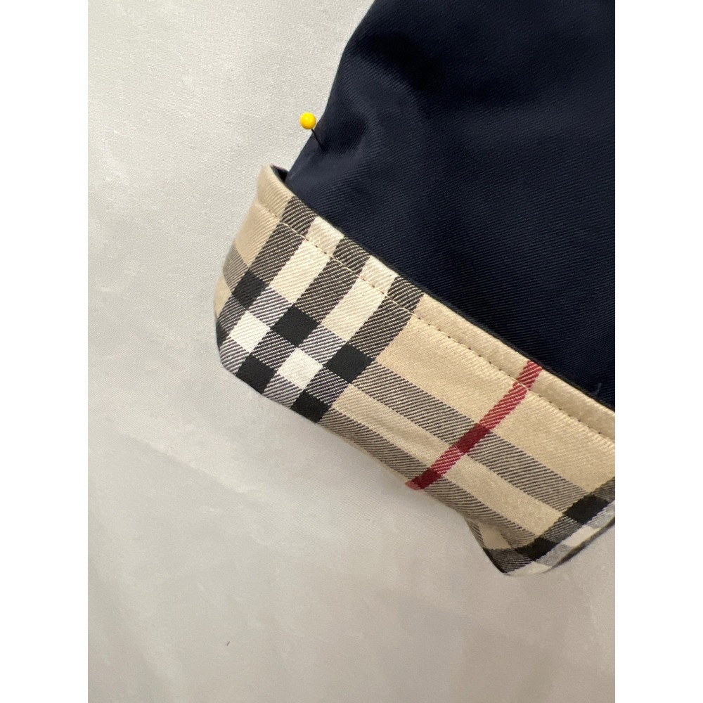 Burberry Trench Coat Women 4* Navy Blue Nova Check Belted Made In England - Picture 11 of 15